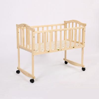 China Eco-friendly Materials Mini Baby Bed Cot Solid Wooden Bedside Hutch For Small Room for sale