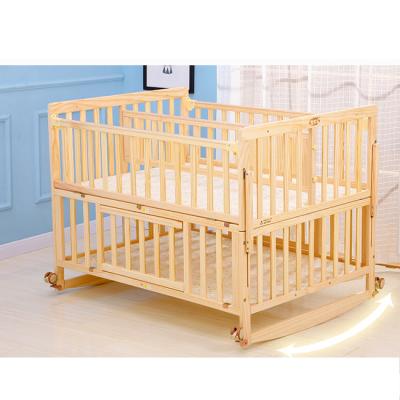 China Eco-Friendly Durable+adjustable Custom Wooden Double Cribs With Mattress For Twins for sale