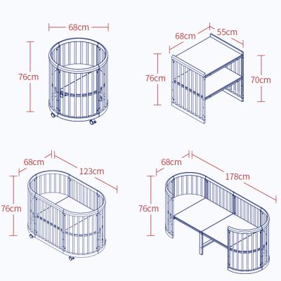 China Eco-friendly Materials Elevating Baby Playpen Large Round Bed Dimensions In China for sale