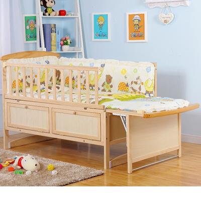 China Eco-friendly Materials Wholesale Best Prices Wooden Baby Crib And Bassinet With Storage Space for sale