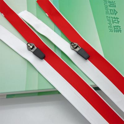 China Factory price 5# red and white nylon waterproof nylon zipper custom made viable for garment and home textile for sale