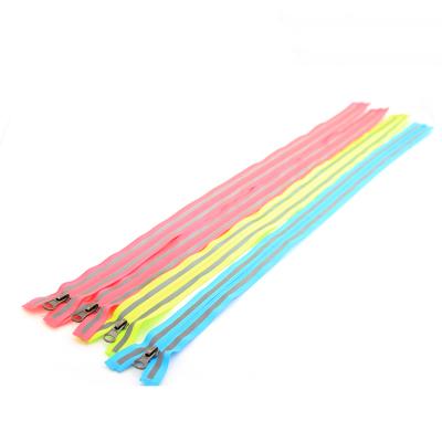 China YAB Fashion Design Simple Viable 5# Way Reflective Stripe Multi Colored Nylon Zipper for sale