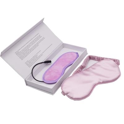 China Private Label Lavender USB Steamer Anti Pill Heated Reusable Satin Silk Eye Mask With Temperature for sale