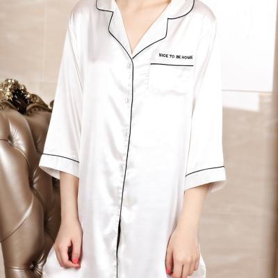 China China Factory Popular Silk Nightwear 100% Breathable Silk Nightgown Long Robe Sleepwear For Women for sale