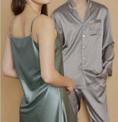 China Breathable Different Styles 100% Silk Nightgown Women Sleepwear Pajamas for sale