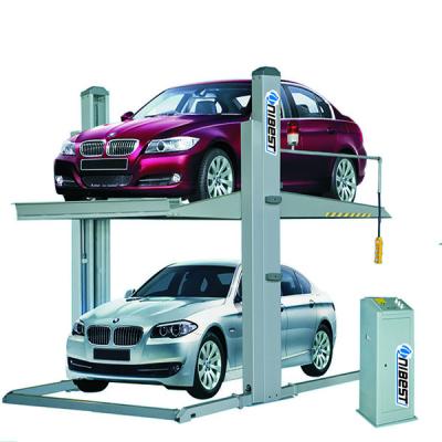 China 2 Post Auto Hydraulic Double Car Level Stacker Single Maintanence Car Garage Parking Lift for sale