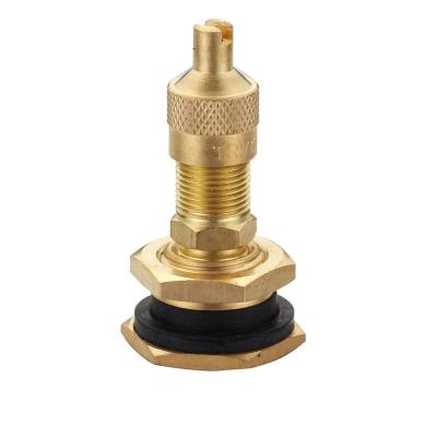 China Brass Big Hole Truck Tire Tubeless Valve With Spud And Stem TRJ670-03 for sale