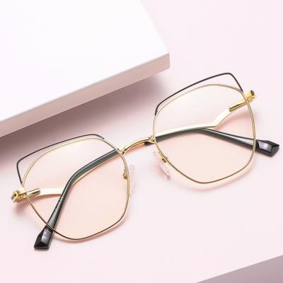 China Fashionable Optical Frame Shaping Metal Glasses Women Optical Frame Glasses 2021 Blue Light Blocking Computer Glasses Anti M501 Wholesale for sale