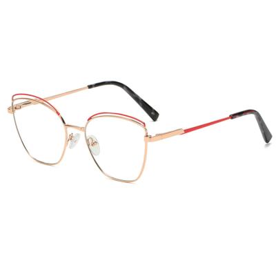 China 2021 Fashionable Computer Glasses Anti Blocking Blue Light Optical Sight Glasses Metal Shape Eyeglass Women Cat Eye Eyewear MZARD Wholesale for sale