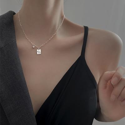 China New fashion TRENDY necklace JEWELRY MZARD style WOMEN for party sliver 925 wholesale gift cylindrical pendant valentine A432 for sale