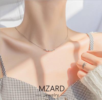 China New fashion TRENDY necklace JEWELRY MZARD style WOMEN for party sliver 925 wholesale gift cylindrical pendant valentine A195 for sale