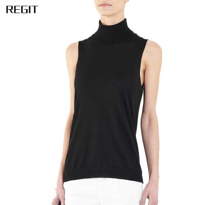 China Anti-Wrinkle Custom Cashmere Sweater Women Turtle Collar 100% Wool Sweater Classic Sweater Sleeveless Pure Cashmere High Neck For Girls for sale