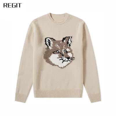 China Sweater Manufacturer Thick Pattern Knit Jacquard Designer Sweater Customization Intarsia Anti-Shrink Sweater for sale