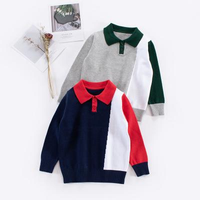 China Autumn new children's lapel polo baby cotton boys pullover sweater Korean fashion boys and girls children's sweaters Anti-wrinkle for sale