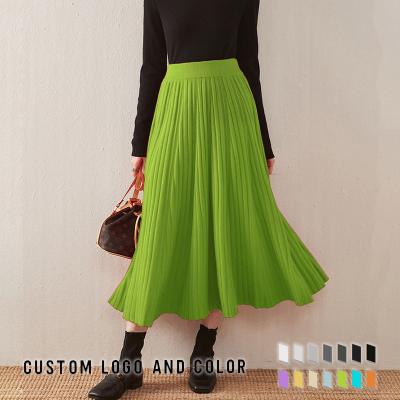 China Factory Wholesale High Quality Brand New 100% Breathable Pure Cotton Casual Knitted Girls Skirt Girls Long Pleated Skirt for sale