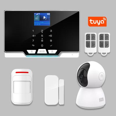 China Factory Sales Tuya Direct Wireless Burglar Alarm System and Home Security GSM Keypad Touch WiFi TFT Alarm Security for sale