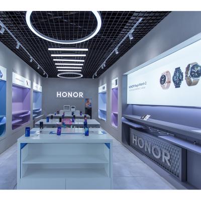 China Mobile phone showroom decoration interior layout retail store display fixtures design mobile phone accessories free stores for sale