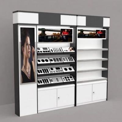 China Kiosk Mall Makeup Store Modern Luxurious Design Led Nail Polish Rack Display for sale