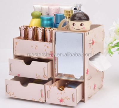 China Eco-friendly Wooden Storage Table Top Selling Student Storage Assembly Simple Large Capacity Multifunction Dressing Organizer Eco-friendly Cosmetics for sale