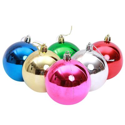 China Environmental Materials 6ct 4cm Shiny Christmas Ball Hanging Ball Tree Ornaments Decoration For Christmas Tree Home Party Supplies Wedding Gift for sale