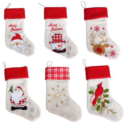 China Environmental Materials Environmental Materials Customized Logo Christmas Moose Santa Socks Ornaments Stocking 2021 For Embroidery Monogram Party Decoration for sale