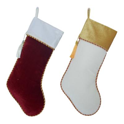 China Luxury Christmas Santa Velvet Vintage Christmas Sublimation 2021 Environmental Materials Materials Candy Bag Party Supplies Environmental Christmas Custom Stockings Bangs Ornaments Volume for sale