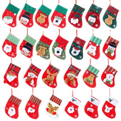 China New 2021 Environmental Materials Christmas Decor Santa Claus Snowflake Gift Candy Bag Moose Deer Decor Events Party Storage Indoor Home Supplies for sale