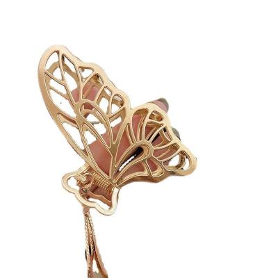 China 2021 European and American hair clip pendant net red hair clip tassel butterfly style female summer new metal hair clip shark hairpin for sale