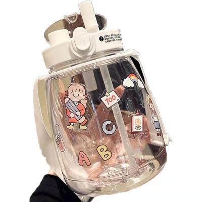 China Double Cup Beverage Straw Cup Bloated Belly Cup Large Capacity Cute Portable Viable Bag Summer Plastic Double Cup Kettle for sale