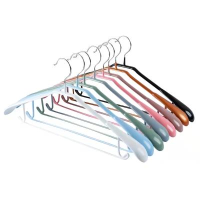 China Contemporary Gold Metal Laundry Hanger Metal Hangers Non Slip Metal Dip Plastic Clothes Rack for sale