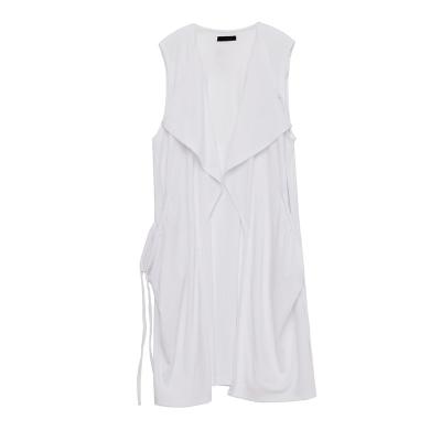 China Reasonable Price Women's Breathable Summer Tops Custom White Cardigan Ladies Long Vest for sale