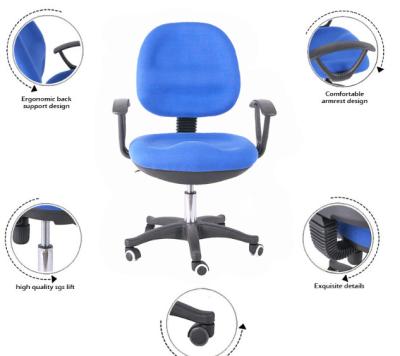 China High Quality Executive Swivel Lift Chair Blue Fabric Office Chair For Staff On Sale for sale