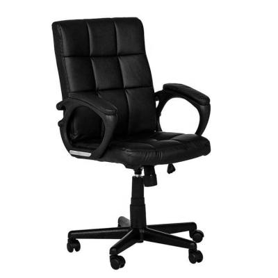 China Small Executive Black Office Chair Low Back Cloth Fabric Staff Chair for sale