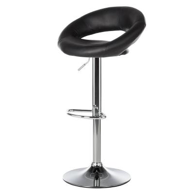 China Modern Furniture Wholesale PU Straight Designed Lumbar Support Kitchen Chair Unfoldable Swivel Bar Stool for sale