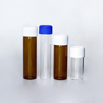 China Free Sample 30mm Flat Bottom Chemical Glass Test Tube With Plastic Screw Cap for sale