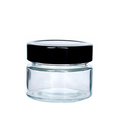 China Juice 100ml Peanut Butter Glass Jar With Lid Glass Food Jar Round Shape for sale