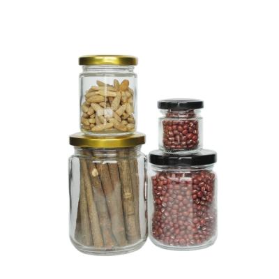 China 50ml To 1000ml Cheaper Food Safe Drink Round Glass Jar 50g To 1000g Honey Jar For Spice for sale