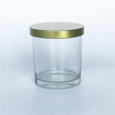 China Food Grade Home Use 9 Oz Transparent Empty Thick Christmas Glass Candle Jars Clear Glass for sale