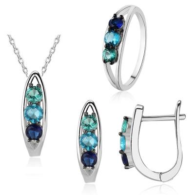 China Sterling Silver Sets Fashion Jewelry 925 Gemstone Costume Jewelry Silver Handmade Jewelry Accessories for sale