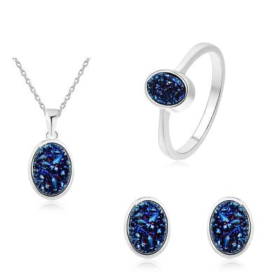 China New Fashion TRENDY 925 Sterling Silver Gold Plated Women's Custom Jewelry, Wedding Jewelry Set for sale