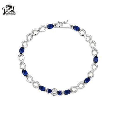 China TRENDY 925 Sterling Silver Jewelry Pave Setting Zirconia Infinity Chain Bracelet for sale