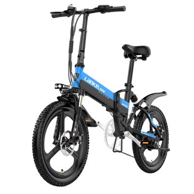 China EU quality LANKELEISI G550 aluminum alloy 20 inch folding electric bicycle 400w48v14.5ah lithium battery, aluminum alloy frame for sale