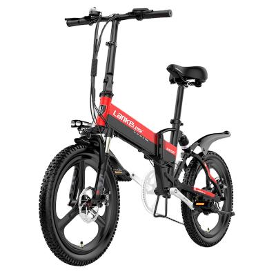 China 2021 popular aluminum alloy e-bike, LANKELEISI G550, 20 inch fat fire aluminum alloy frame, 400w48v14.5ah lithium battery, rear hub motor for sale