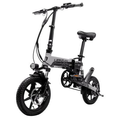 China HOT Sale LANKELEISI G100, 2021 Aluminum Alloy MINI 14inch 8.7Ah Folding Electric Adult 400W 36V, Aluminum Alloy Motor City Bike Frame for sale