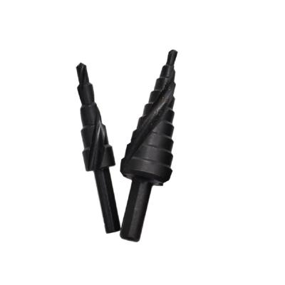 China Tungsten Carbide Spiral Pagoda Bit Well Drilling Triangular Shank Step Drill Bits for sale