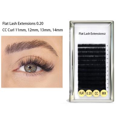 China Soft Dark Eyelash 0.20cc 11Mm-14Mm, Ellipse Eyelash Full Volume Individual Extension Flat Matte 0.20 Eyelash Extensions No Logo for sale