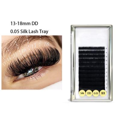 China 2021 Full Volume Dual Density High Quality Lashes Curl Matte Black Lash Trays 13-18mm Extension Trays 16mm Mixed Lashes Faux Silk Eyelashes for sale