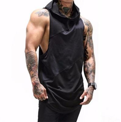 China Gym Top Para Hombre 2022 Wholesale Custom Men's Tank Hoodie Mens Sports Bodybuilding Sleeveless Breathable Workout Tops for sale