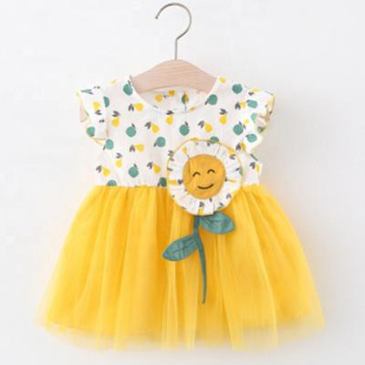 China 2022 Breathable Breathable Kids Boutique Baby Clothes Dress Flower Embroidered Floral Summer Babies Dress for sale