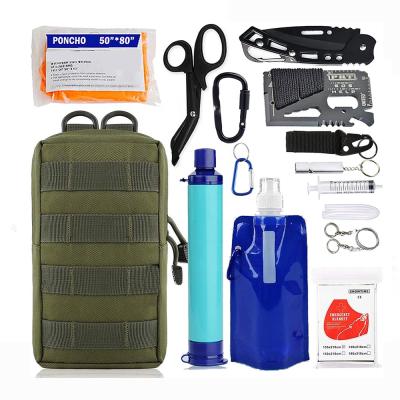 China 600D/1000D OEM odm or professional outdoor OEM 18 in 1 water filter gift kit gear survival rescue best ideas for me price in pakistan for sale